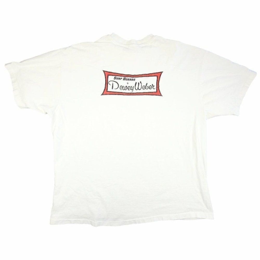 Vintage Dewy Weder Surfboards T Shirt Mens Size 2XL White 90s Made In USA